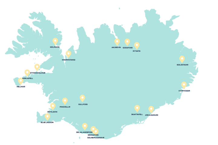 LOCATIONS WE STOPPED BY IN ICELAND