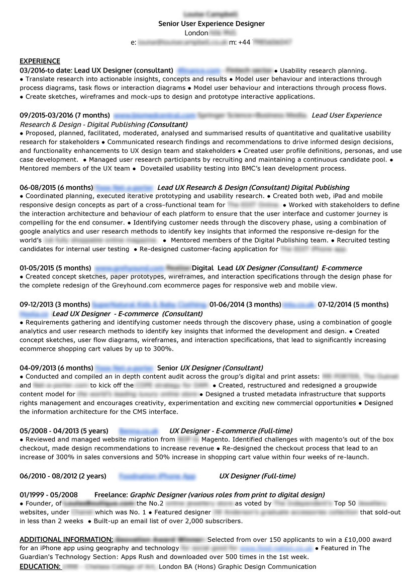 The exact CV I used to secure contracts worth $10,000s