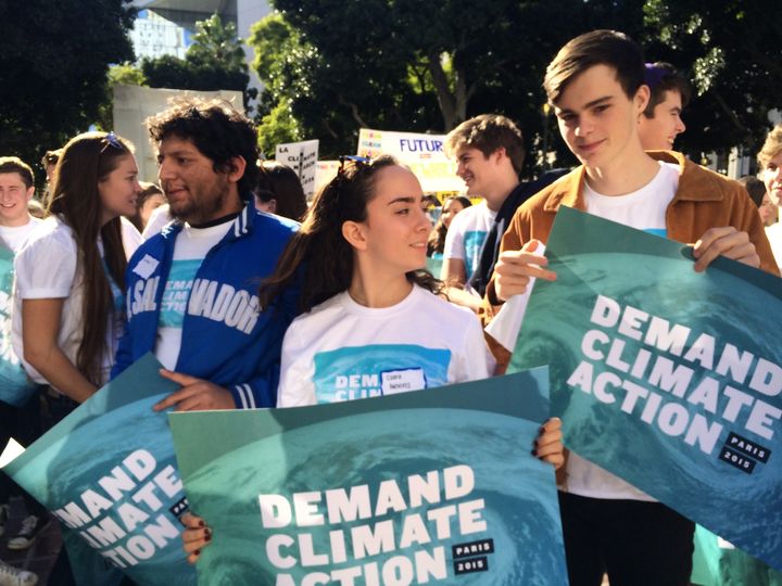 My friends and I participating in a rally for climate action. 