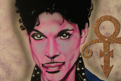 <i>Photo by Nancy A. Ruhling<br></i><strong>A detail from Ron's Prince portrait.</strong>