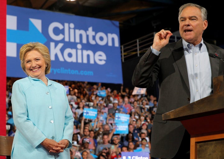 Democratic vice presidential candidate Sen. Tim Kaine joined Hillary Clinton on stage Saturday in Miami, where he spoke English and Spanish, drawing criticism from some.