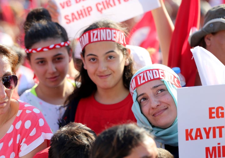 Thousands of Turks gather at Istanbul's iconic Taksim Square July 24 to express condemnation for the bloody coup attempt.