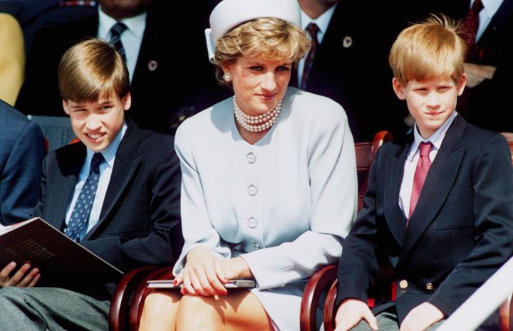 <strong>He added regretted not speaking earlier about the death of his mother (pictured left to right: William, Diana, Harry in 1995)</strong>