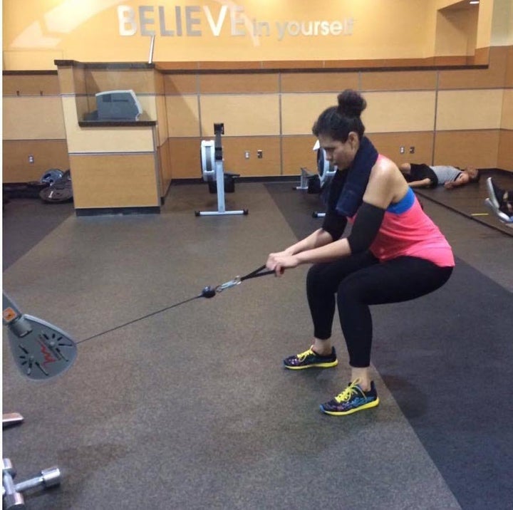 Monica Perez in the gym.