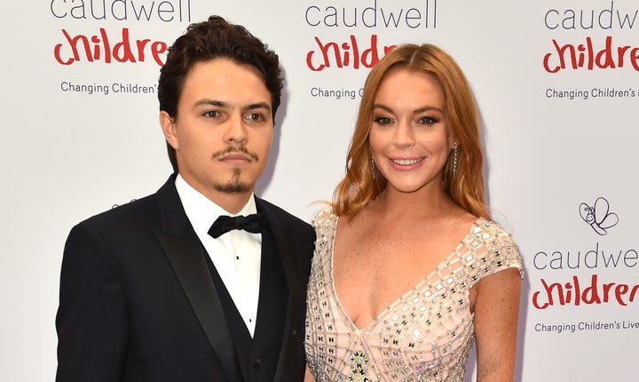 Lindsay Lohan and Egor Tarabasov attending the Butterfly Ball, raising money for Caudwell Children, at the Grosvenor Hotel in London.