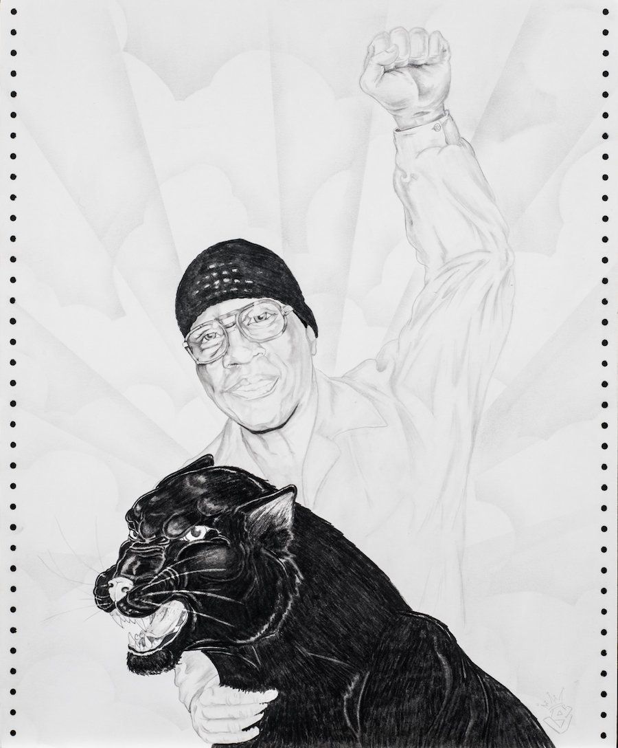 Patrick "Smak" Broussard, "Portrait of Herman Wallace." 2008. Pencil on paper. Courtesy of Jackie Sumell.
