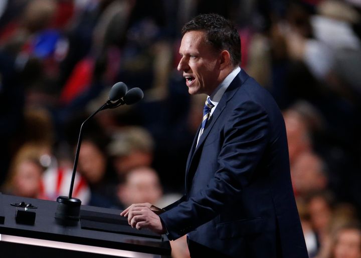 Peter Thiel, co-founder of PayPal and Facebook board member, spoke at the Republican National Convention earlier this month.