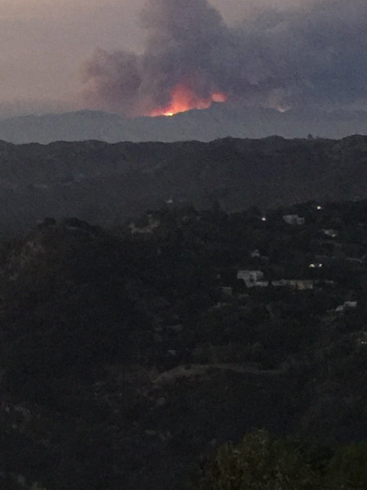 Sand Fire as seen from the author's home 20 miles away.