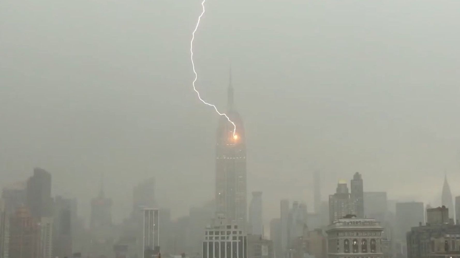 Empire State Building Struck By Lightning In Dramatic TimeLapse Video
