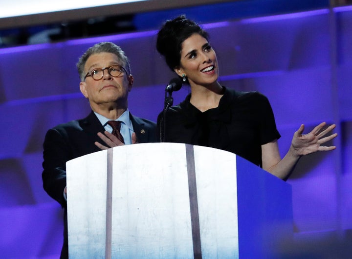 <strong>US Senator Al Franken from Minnesota and comedian Sarah Silverman.</strong>