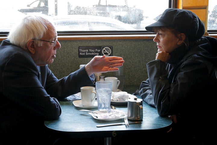 Actress Susan Sarandon had repeatedly joined Senator Sanders on the campaign trail. She's seen with him at a diner in Brooklyn, New York back in April.