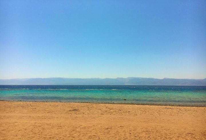 The Red Sea as viewed from the coast of Aqaba, Jordan