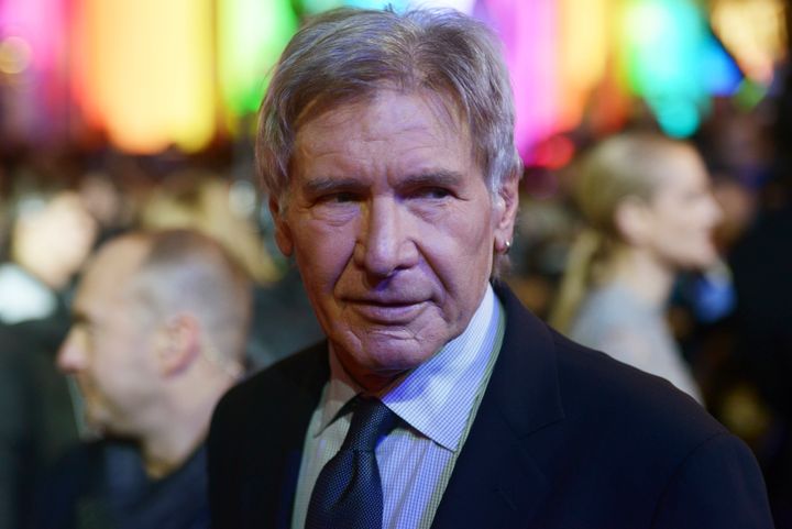 Harrison Ford attends the european premiere of 'Star Wars: The Force Awakens' in 2015. 