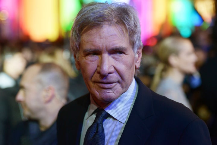 Harrison Ford attends the european premiere of 'Star Wars: The Force Awakens' in 2015. 