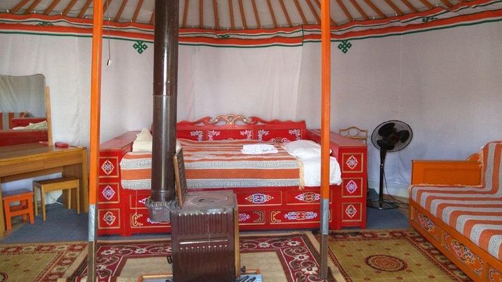Ger rooms in camps can be elaborately furnished
