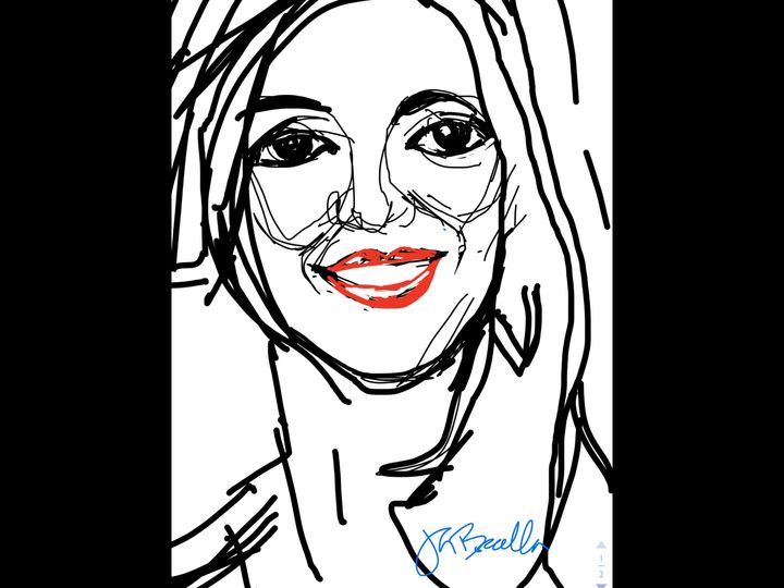 My iPad sketch for Fran Hauser FierceWomen portrait.