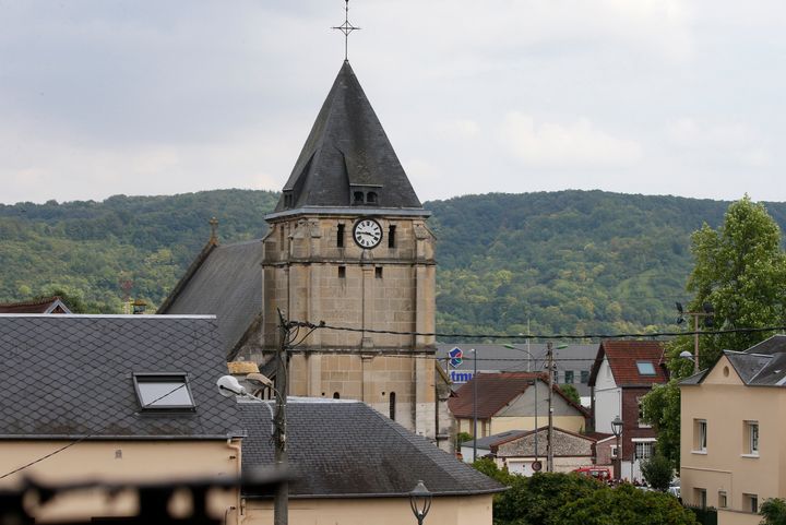A priest in his mid-80s was killed with a knife and another hostage seriously wounded on Tuesday in an attack on a church near Rouen in northern France.
