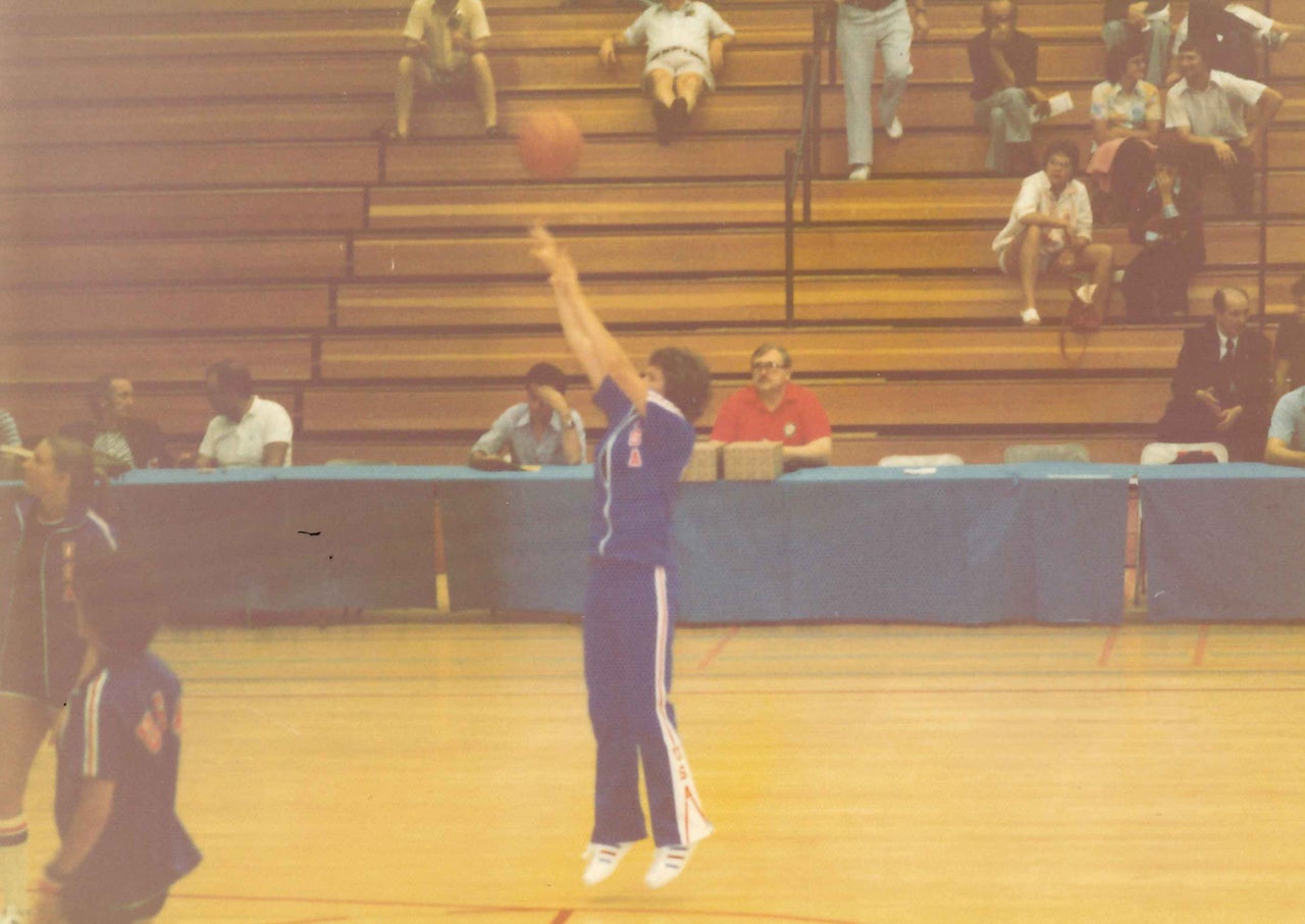 Co-captain Pat Head warms up before a scrimmage in Rochester, New York.