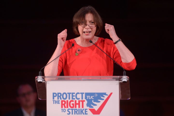 TUC general secretary Frances O'Grady at a rally against the Trade Union Bill