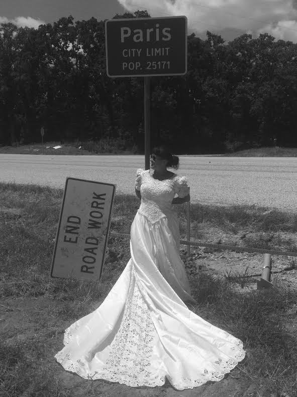 For her Acid Neutral art project, Herrera donned her wedding dress and had her daughter take photos of her across Texas. 