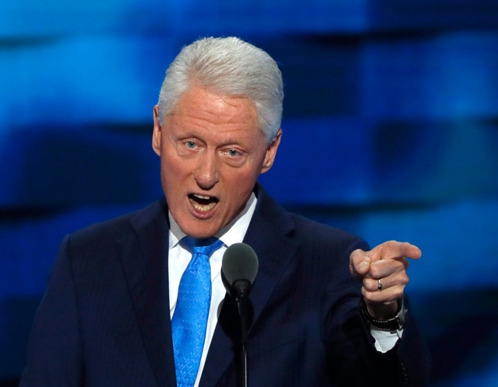 Former U.S. President Bill Clinton speaks during the second night at the Democratic National Convention in Philadelphia, Penn