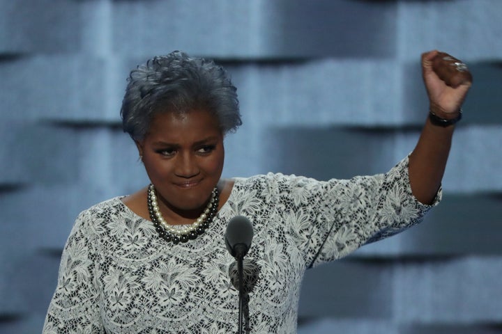 Interim chair of the Democratic National Committee, Donna Brazile delivers remarks on the second day of the Democratic National Convention.