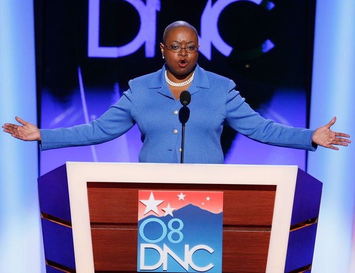 Reverend Leah D. Daughtry, Convention CEO & Chief of Staff, Democratic National Committee, welcomes delegates to the first day of the Democratic National Convention.