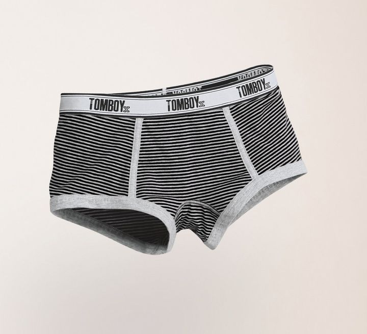 Tomboy Boxer Brief | Charcoal | FOXERS Logo Back