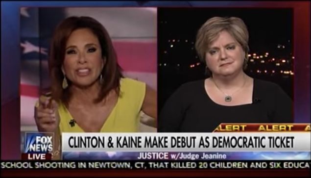Coco Soodek (right) with Jeanine Pirro (left) on "Justice with Judge Jeanine" on July 23, 2016.