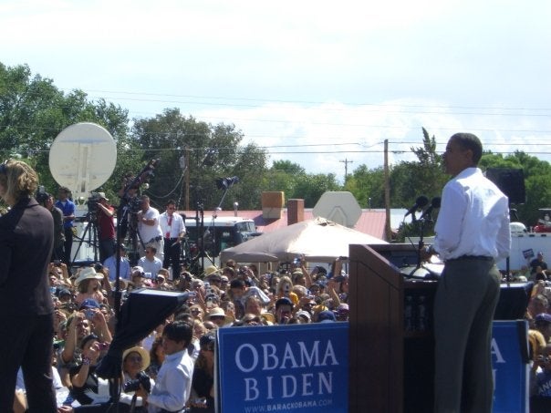 At an Obama for America rally in 2008 in Espanola, New Mexico.