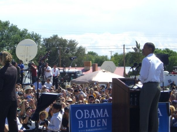 At an Obama for America rally in 2008 in Espanola, New Mexico. 