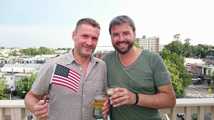 <p>David Kero-Mentz (left), Ken's German-born husband, became a U.S. citizen last week.</p>