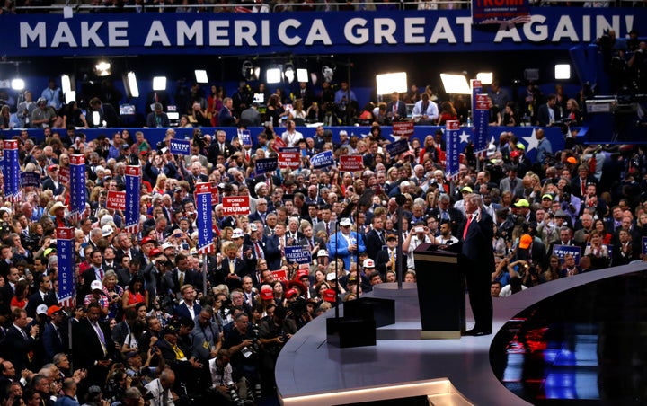 Republican U.S. presidential nominee Donald Trump formally accepts the nomination at the Republican National Convention in Cl