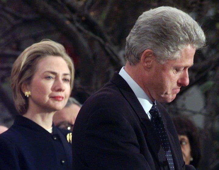 Hillary stands by Bill even as he faces impeachment in 1998