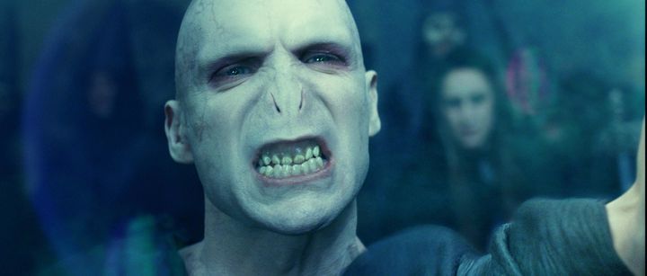 One of the two girls has said that she sometimes receives visits from characters from the "Harry Potter" stories, including Lord Voldemort (pictured).