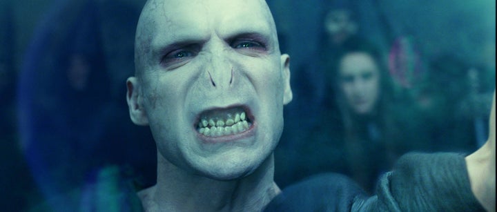 One of the two girls has said that she sometimes receives visits from characters from the "Harry Potter" stories, including Lord Voldemort (pictured).