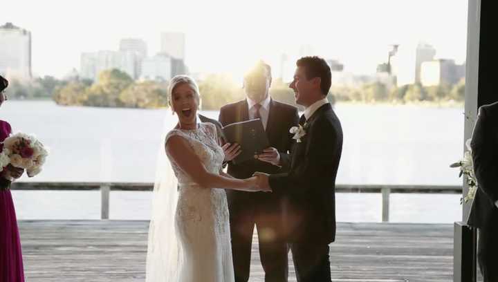 The bride said Chloe was well-behaved leading up to this moment, but got a bit restless during their vows.