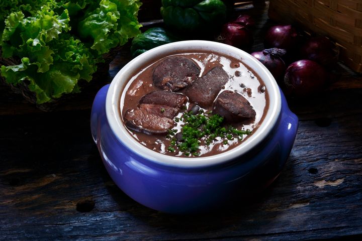 Feijoada, a stew of beans with beef and pork, is a typical Portuguese dish. 