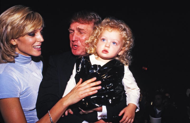 Donald Trump, second wife Marla Maples and daughter Tiffany in 1995.