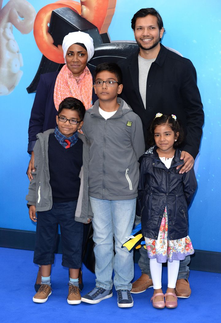 Nadiya with her husband Abdul and their three children