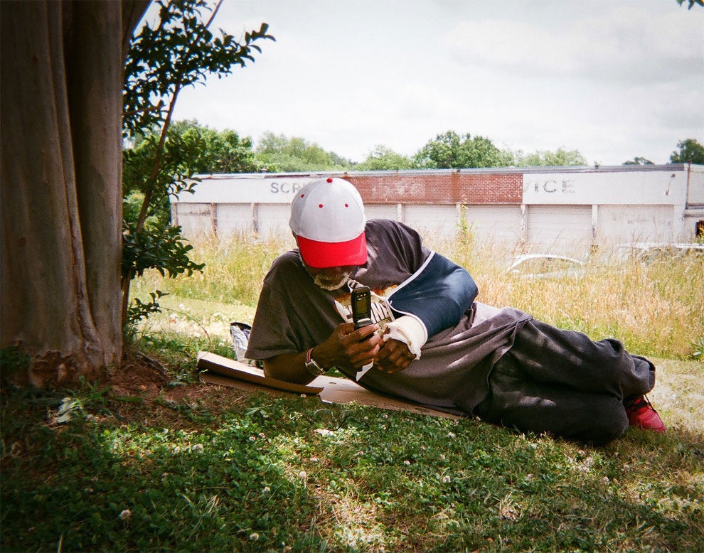 “He was sitting under a tree in the shade and I saw the light coming in from behind him. He was in a good posture. The picture says that you can just relax and be free.”