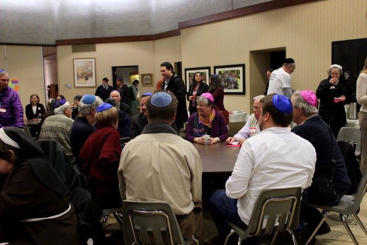 Community members visiting Spokane's Jewish community at Temple Beth Shalom 