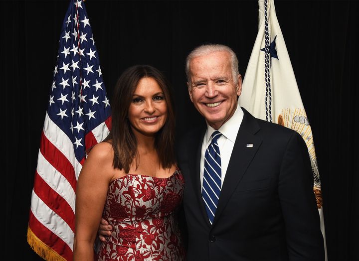 Vice President Joe Biden, seen with actress and Joyful Heart Foundation founder Mariska Hargitay, will appear in an upcoming episode of