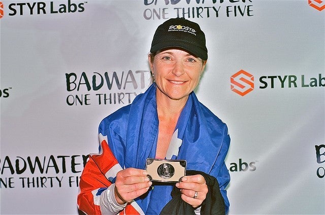Nikki Wynd at finish line