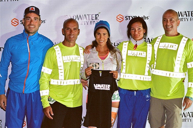 Alyson Venti and her crew at finish line
