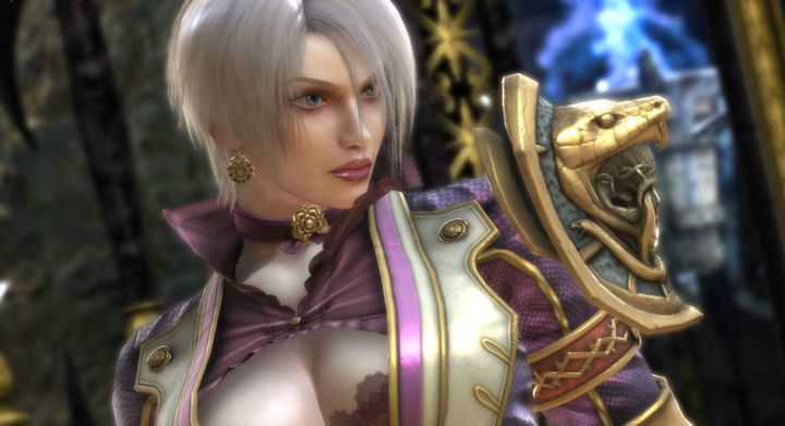 Ivy, a playable character in the "Soul Calibur" series, has generally been known for her skimpy outfits. This costume, from 2012's "Soul Calibur V," actually covers more skin than usual.