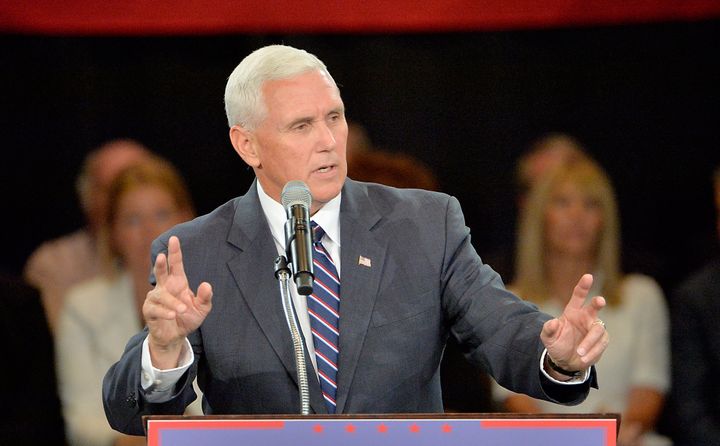 Republican vice presidential nominee and Indiana Gov. Mike Pence has to defend Donald Trump pretty often.