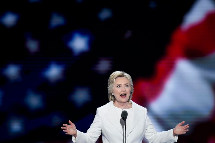 A commentator called out Hillary Clinton for not wearing a flag pin during her speech Thursday night, yet there were plenty of flags to be seen at the DNC.