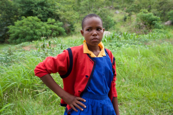 Fazani, 14, adopts her no nonsense pose after one of Ujamaa's self-defense lessons.