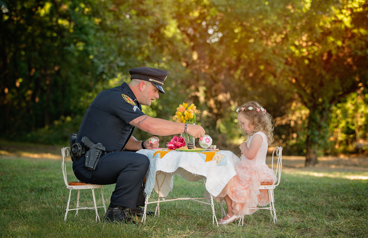 Corporal Patrick Ray and 2-year-old Bexley Norvell.